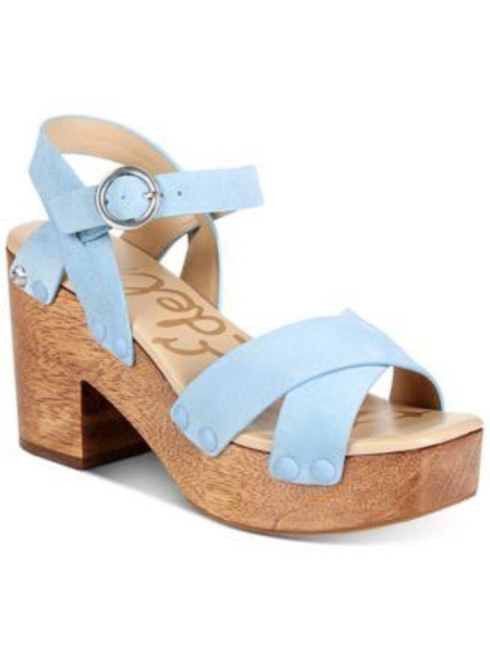 Sam Edelman Light Blue Women's Josefine Platform Wedge Sandals 👠